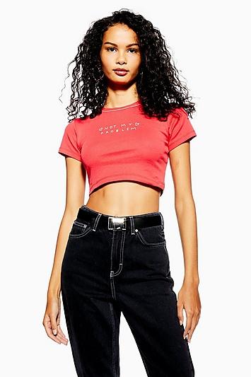 Topshop 'not My Problem' Cropped T-shirt