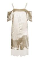 Topshop Cold Shoulder Satin Midi Dress