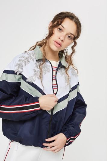 Topshop Embellished Windbreaker Jacket