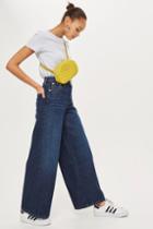 Topshop Petite Dark Blue Wide Leg Jeans