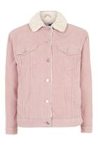 Topshop Moto Cord Borg Oversized Jacket