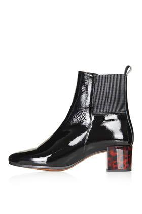 Topshop Marbles Patent Elastic Boot