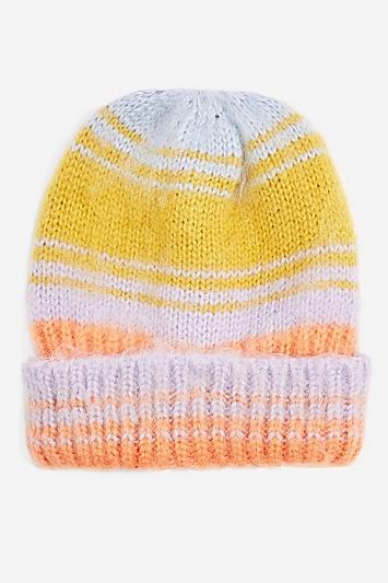 Topshop Brush Striped Ombre Beanie