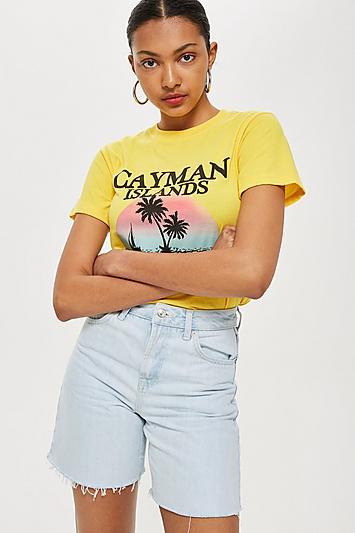 Topshop Longline Denim Shorts