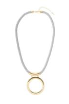 Topshop Circle Pendant Rope Necklace