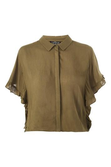 Topshop Petite Frill Detail Shirt
