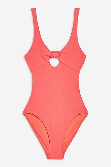 Topshop Velour Knot One Piece
