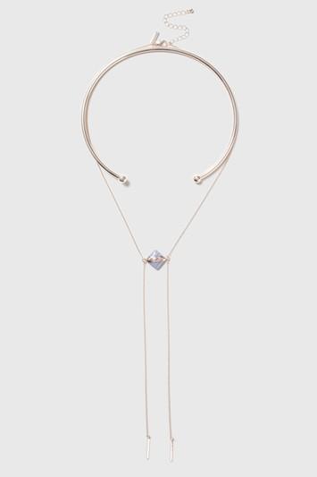 Topshop Torn And Chain Necklace
