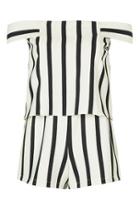 Topshop Stripe Bardot Playsuit