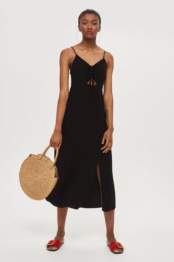 Topshop Tall Knot Front Midi Dress