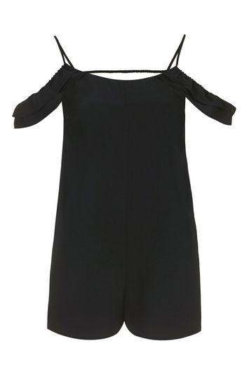 Topshop Strappy Frill Playsuit