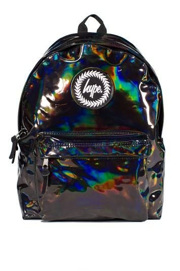 Topshop *black Metallic Backpack By Hype