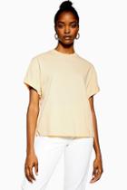 Topshop Buttermilk Boxy Roll T-shirt