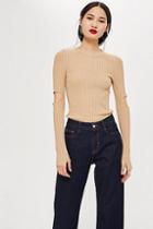 Topshop *cut Out Rib Knitted Top By Boutique