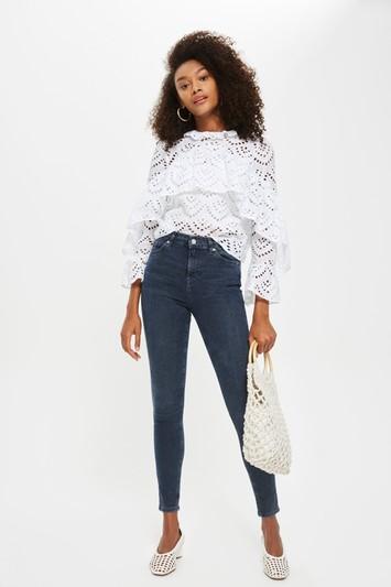 Topshop Moto Dusty Blue Jamie Jeans