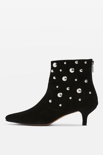 Topshop Ascot Studded Suede Ankle Boots