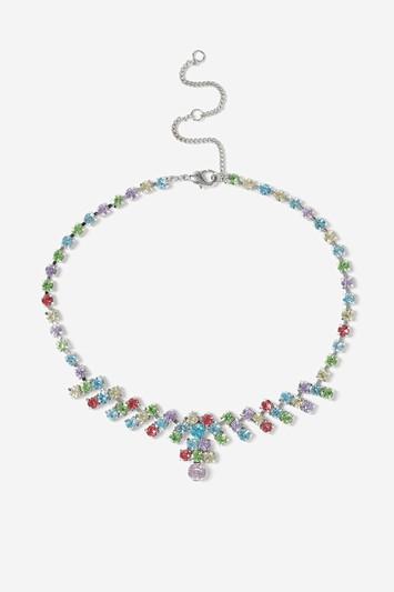 Topshop Rainbow Zig Zag Choker Necklace