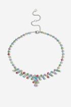 Topshop Rainbow Zig Zag Choker Necklace