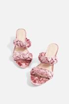 Topshop Dee Dee Pink Velvet Platform Sandals