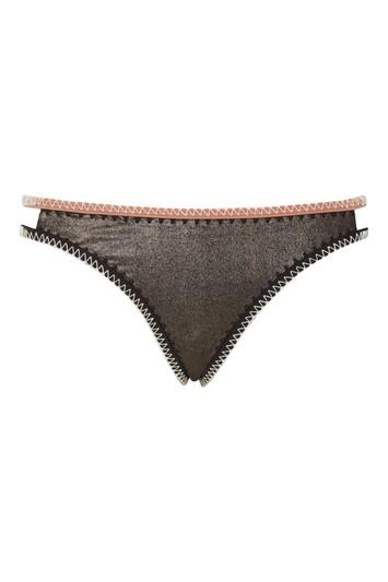 Topshop Metallic Low Rise Bikini Bottoms