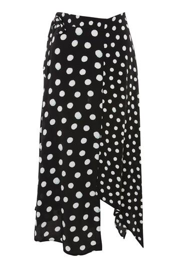 Topshop Spotted Hanky Hem Skirt
