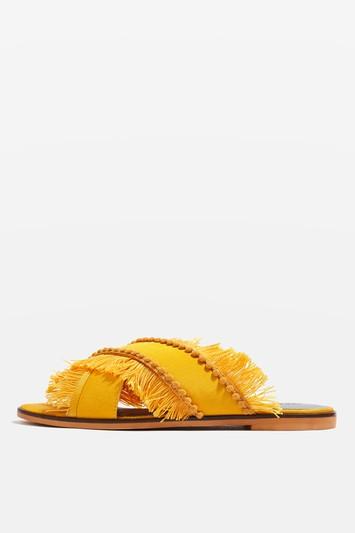 Topshop Fran Crossover Fringe Sandals