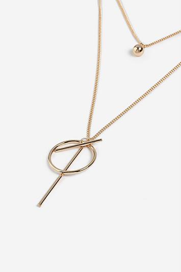 Topshop *circle And T-bar Necklace