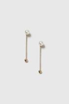 Topshop Stick Pearl Front And Back Earrings