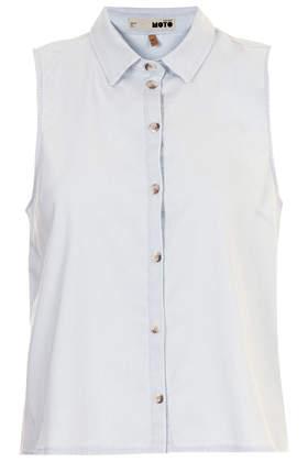 Topshop Moto Cotton Sleevless Shirt
