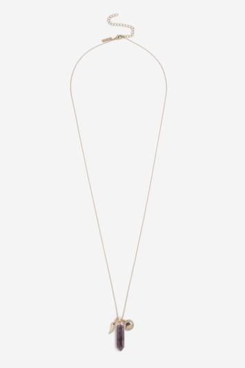 Topshop Aromatherapy Amethyst Pendant Necklace