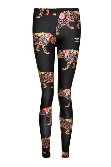 Topshop Leopard Print Leggings By Adidas Originals