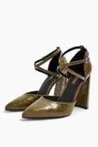 Topshop Grape Flare Heeled Shoes