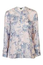 Topshop Marble Pleat Back Shirt