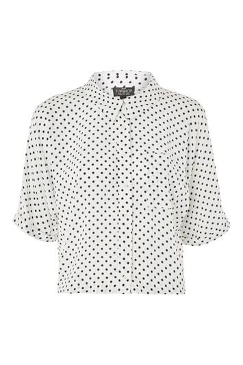 Topshop Petite Spot Print Shirt