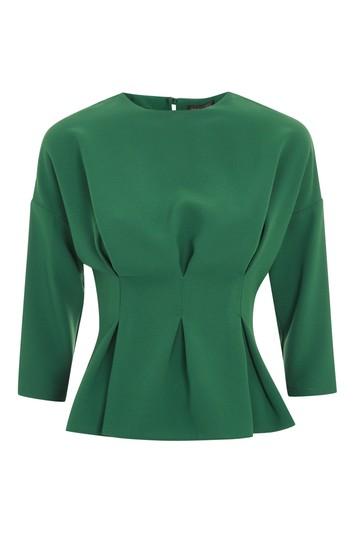 Topshop Tuck Seam 3/4 Sleeve Blouse