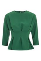 Topshop Tuck Seam 3/4 Sleeve Blouse