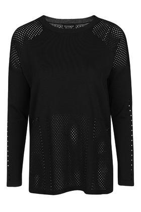 Topshop Mix Pointelle Mesh Sweatshirt