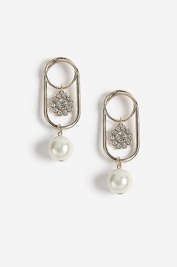 Topshop *cream Pearl Drop Earrings