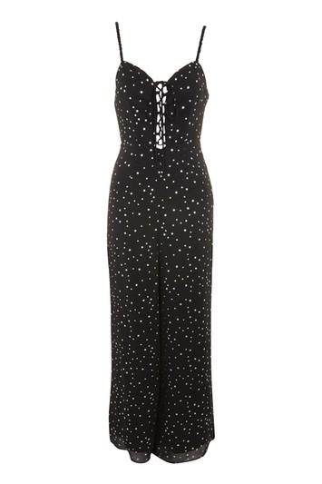 Topshop Star Foil Lace Jumpsuit