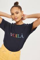 Topshop Tall 'voila' Embroidered T-shirt