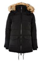 Topshop Quilted Longline Puffer Jacket