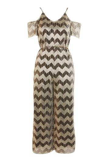 Topshop Zig Zag Plisse Jumpsuit