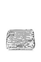 Topshop *silver Sequin Make Up Bag By Skinnydip