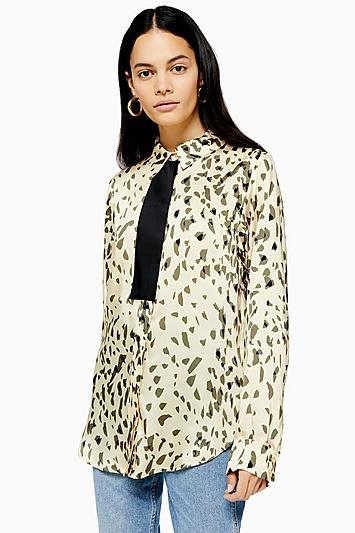 Topshop *paint Animal Print Shirt By Boutique
