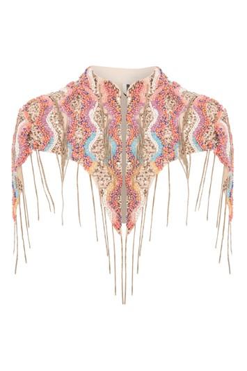 Topshop Beaded Chain Detail Cape
