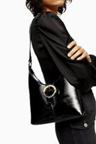 Topshop Amber Black Patent Shoulder Bag