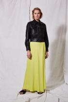 Topshop *yellow Wrap Maxi Skirt By Boutique