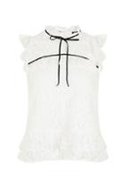 Topshop Short Sleeve Lace Ruffle Top