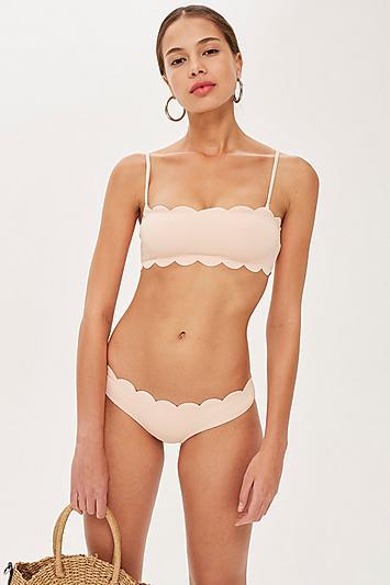 Topshop Scallop Bandeau Bikini Top
