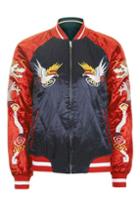 Topshop 2-in-1 Embroidered Bomber Jacket